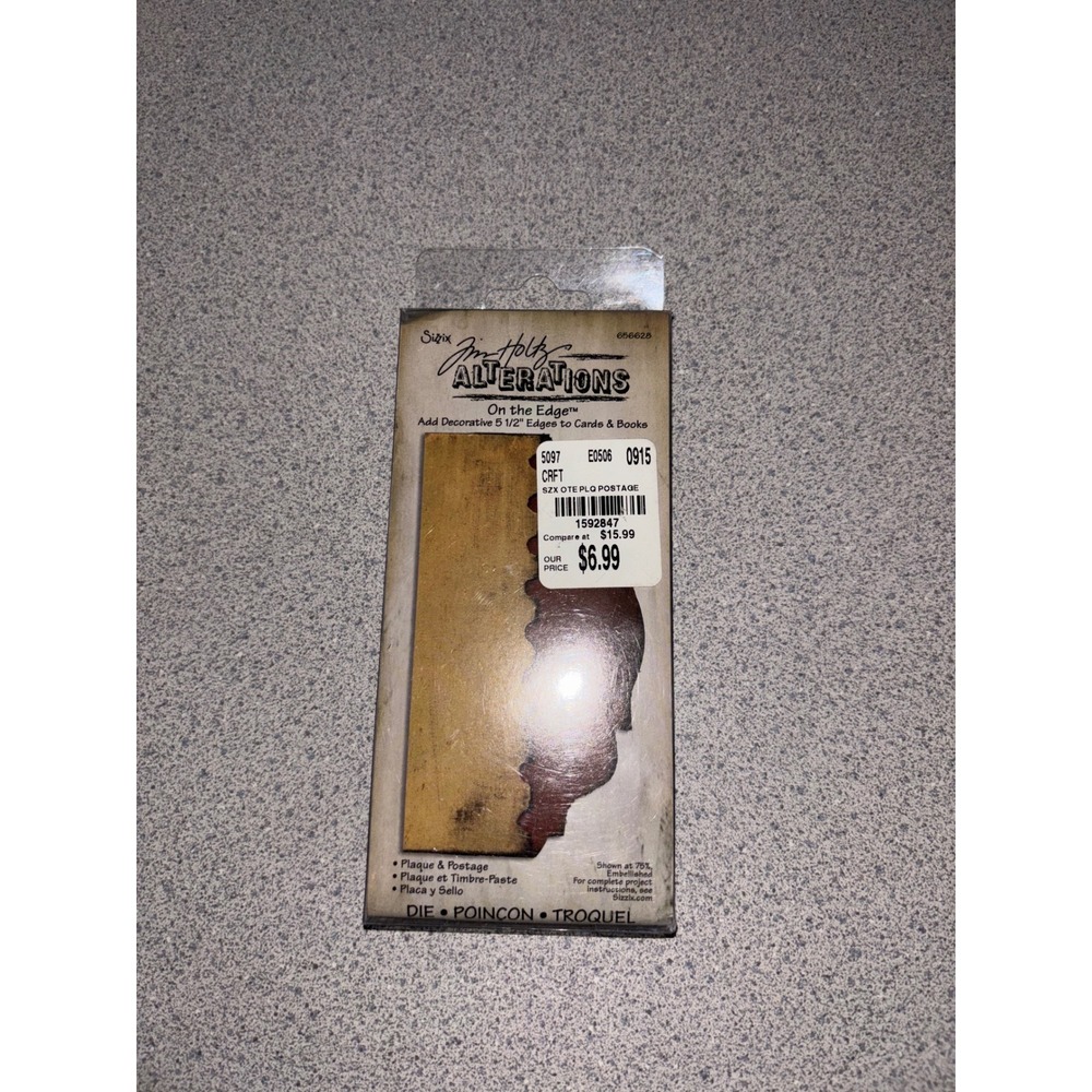 Tim Holtz RetiredSizzix Alterations Plaque & Postage On the Edge Die 656628